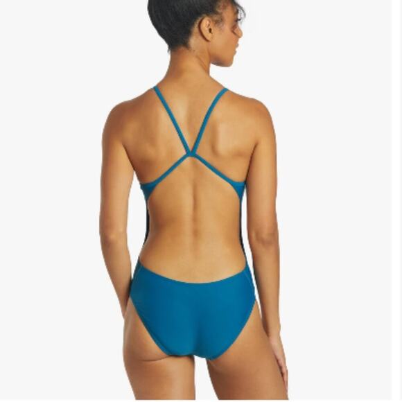 Sporti Size 34 Micro Back One Piece Swimsuit Dark Teal High Leg NEW - Picture 3 of 10
